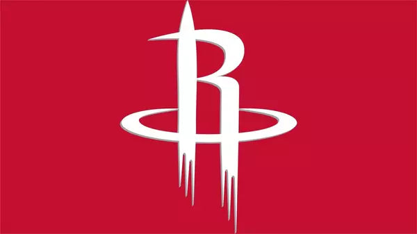 Men's Houston Rockets Majestic Red/Black Color Block Wordmark Logo