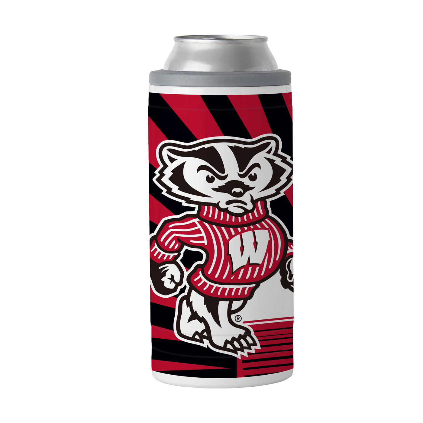 Wisconsin 12oz Mascot Slim Can Coolie