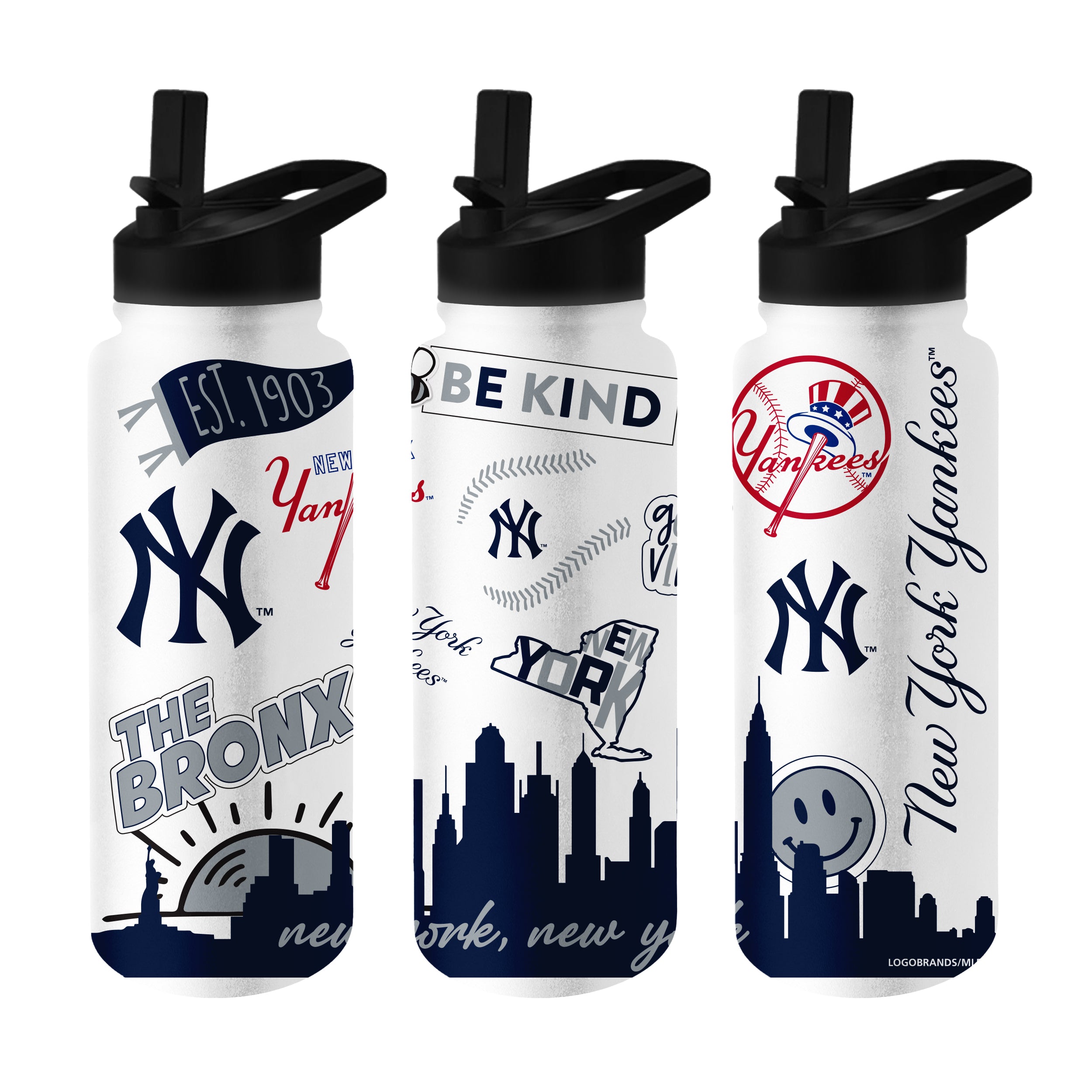 NY ヤンキース ロゴ 陶器製 ボトル New York Yankees 34oz Native Quencher Bottle | Logo Brands