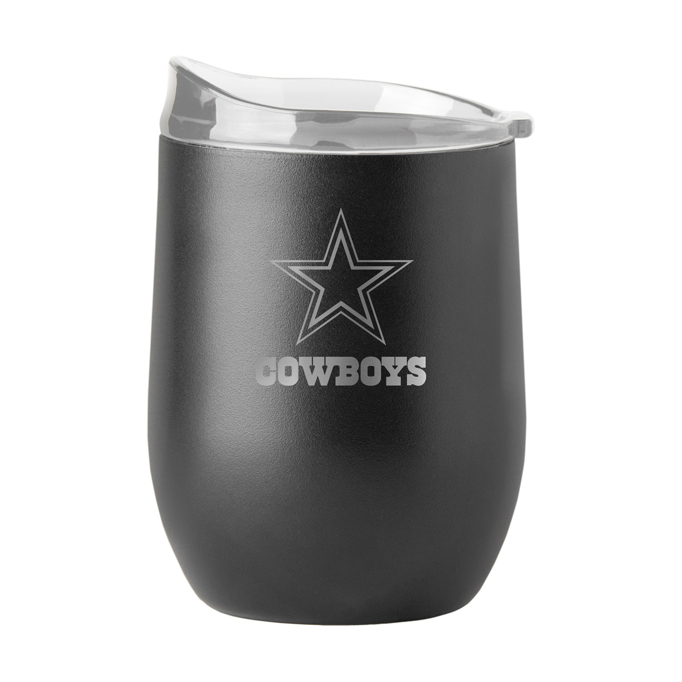 Dallas Cowboys 16oz Etch Black Powder Coat Curved Beverage