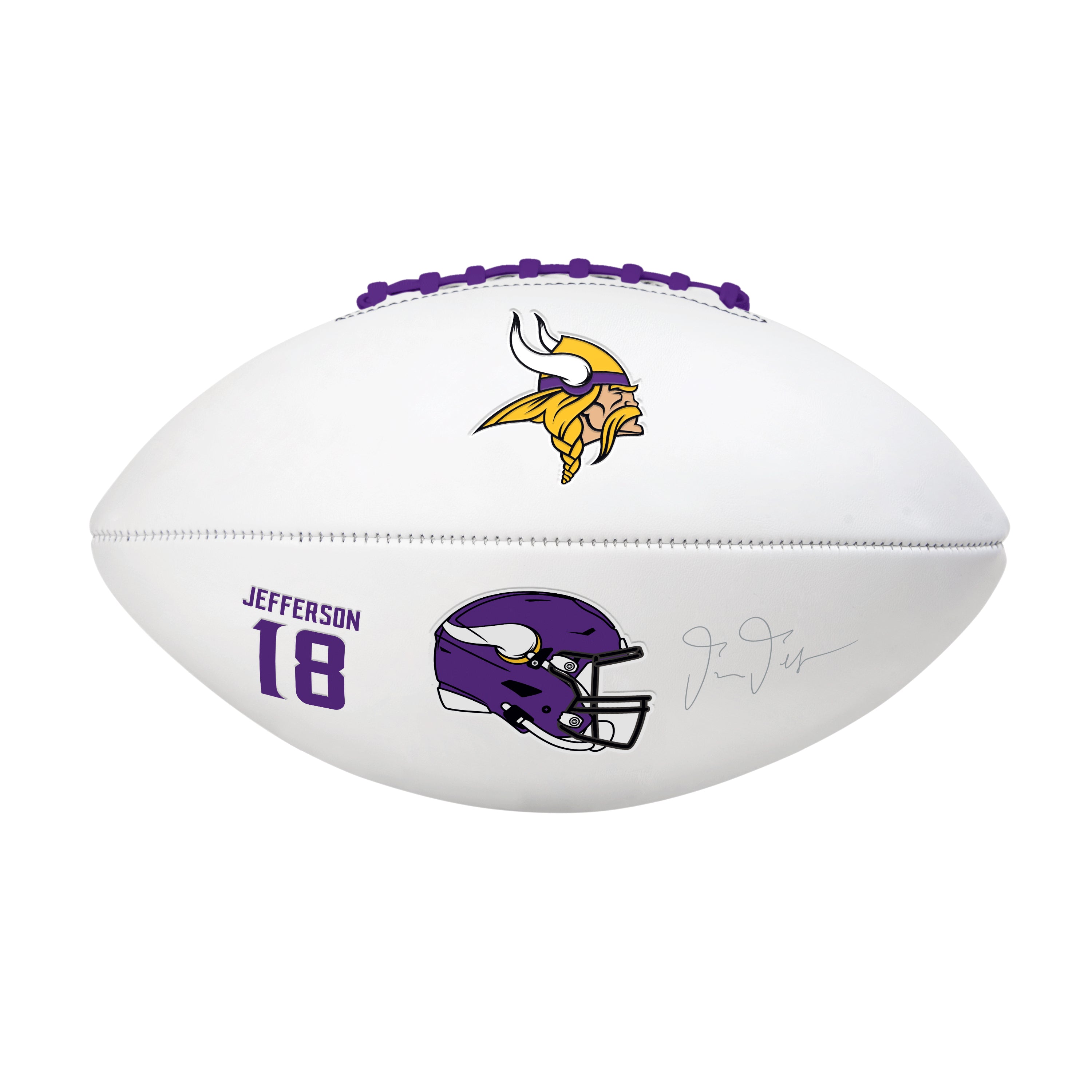 サイン入りフットボールセット 4個　認定証付　NFL アメフト Minnesota Vikings Justin Jefferson Players Full Size Autograph
