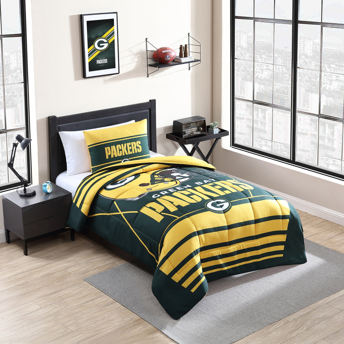 Green Bay Packers Crosser Comforter Set Twin