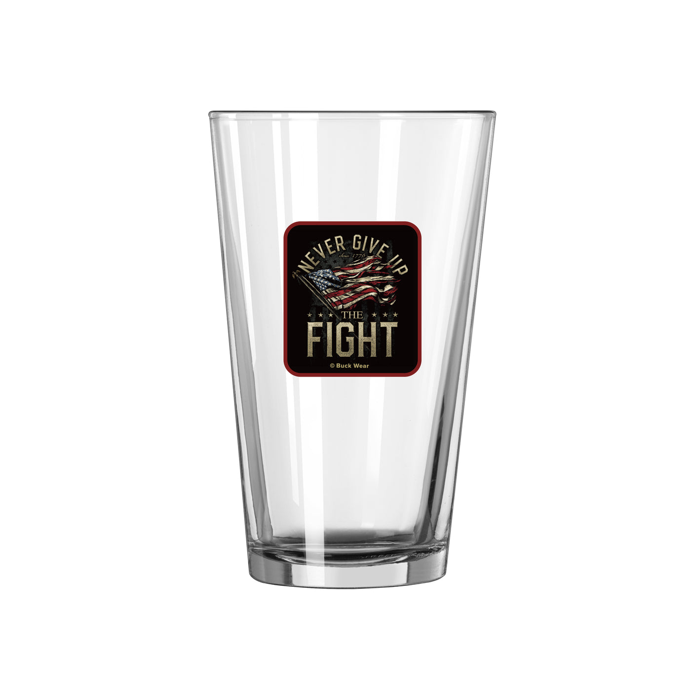 Never Give Up 16oz Pint Glass - Logo Brands