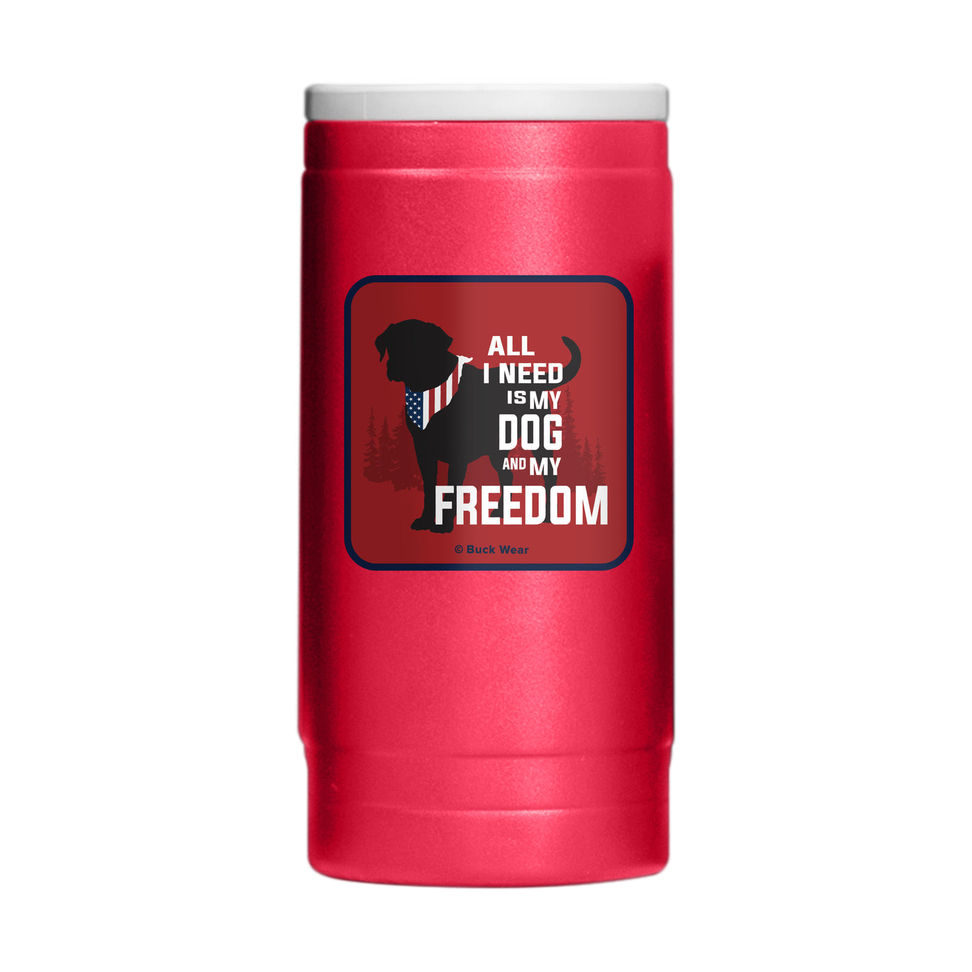 Freedom Dog 12oz Powder Coat Slim Can Coolie