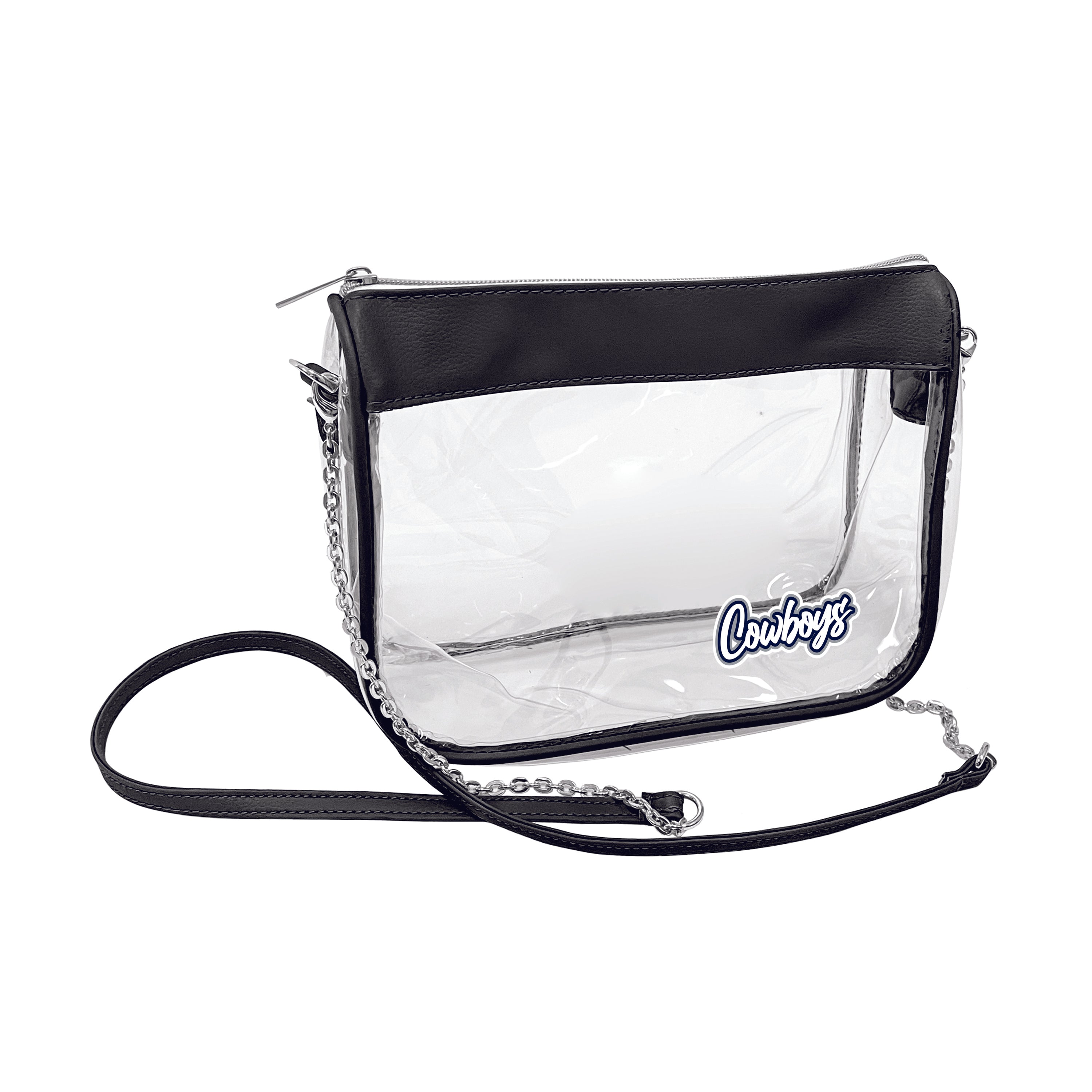 Clear Stadium Bag Made in USA /genuine Leather/ Clear Cross Body Purse /  Gameday Purse /clear Purse / Gift for Her / Free Personalization 