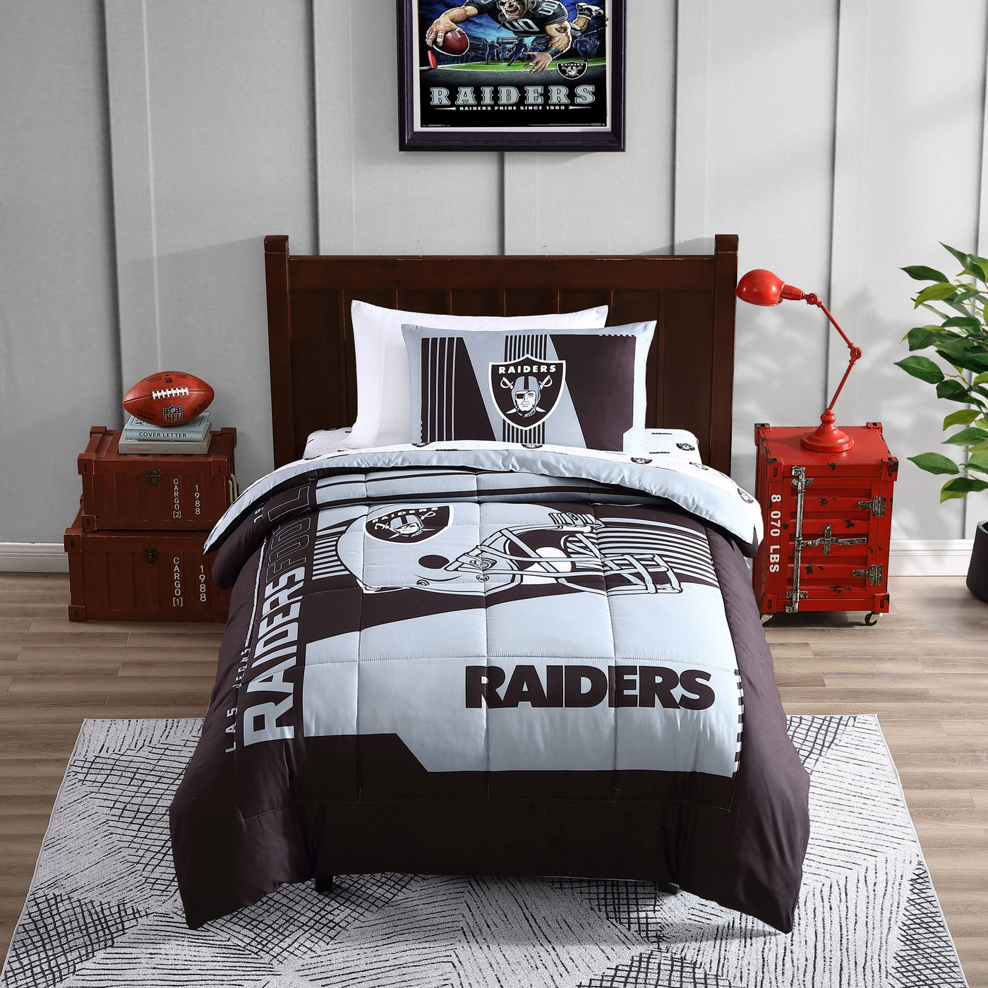 Las Vegas Raiders Status Bed In A Bag Twin