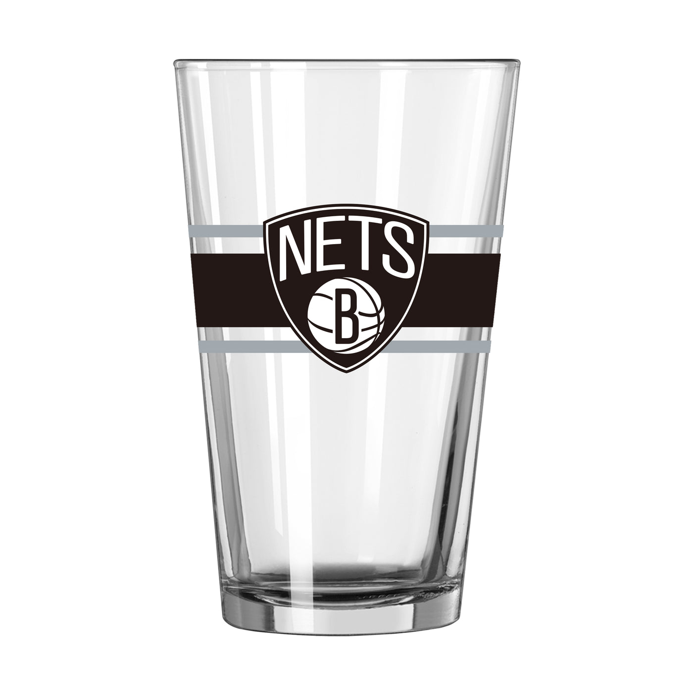 Brooklyn Nets 16oz Stripe Pint Glass