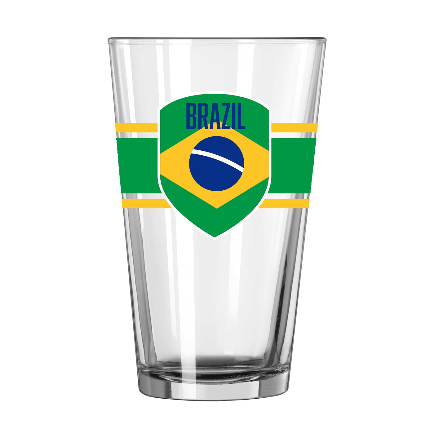 Brazil 16oz Stripe Pint Glass - Logo Brands