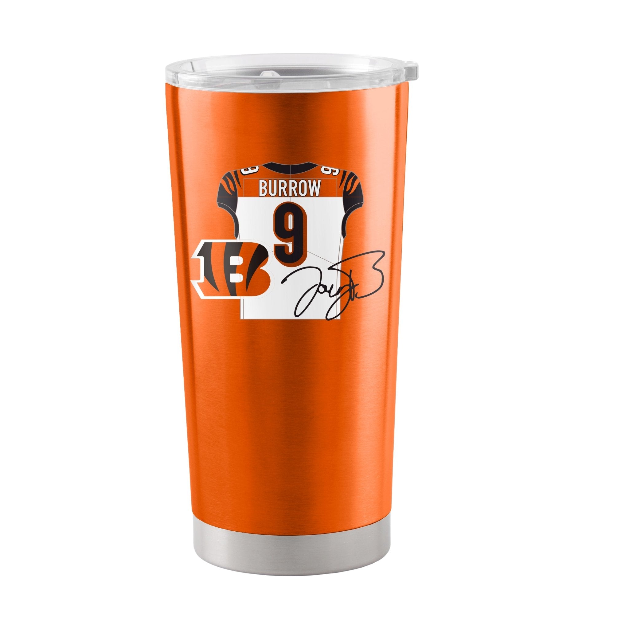 Bengals tumbler Joe Burrow with lid and straw