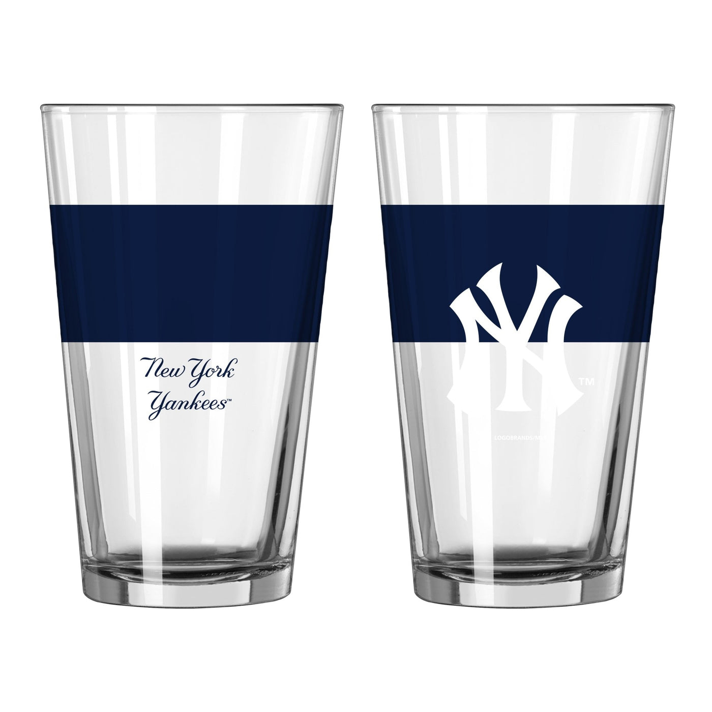 New York Yankees 16oz Colorblock Pint Glass - Logo Brands
