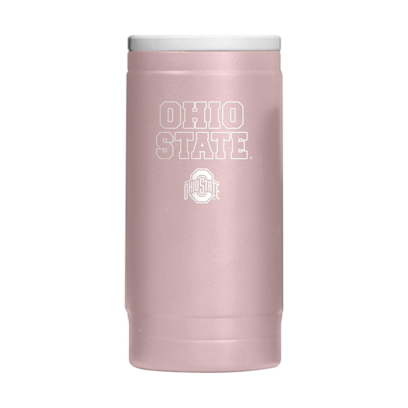 Ohio State Stencil Powder Coat Slim Can Coolie - Logo Brands