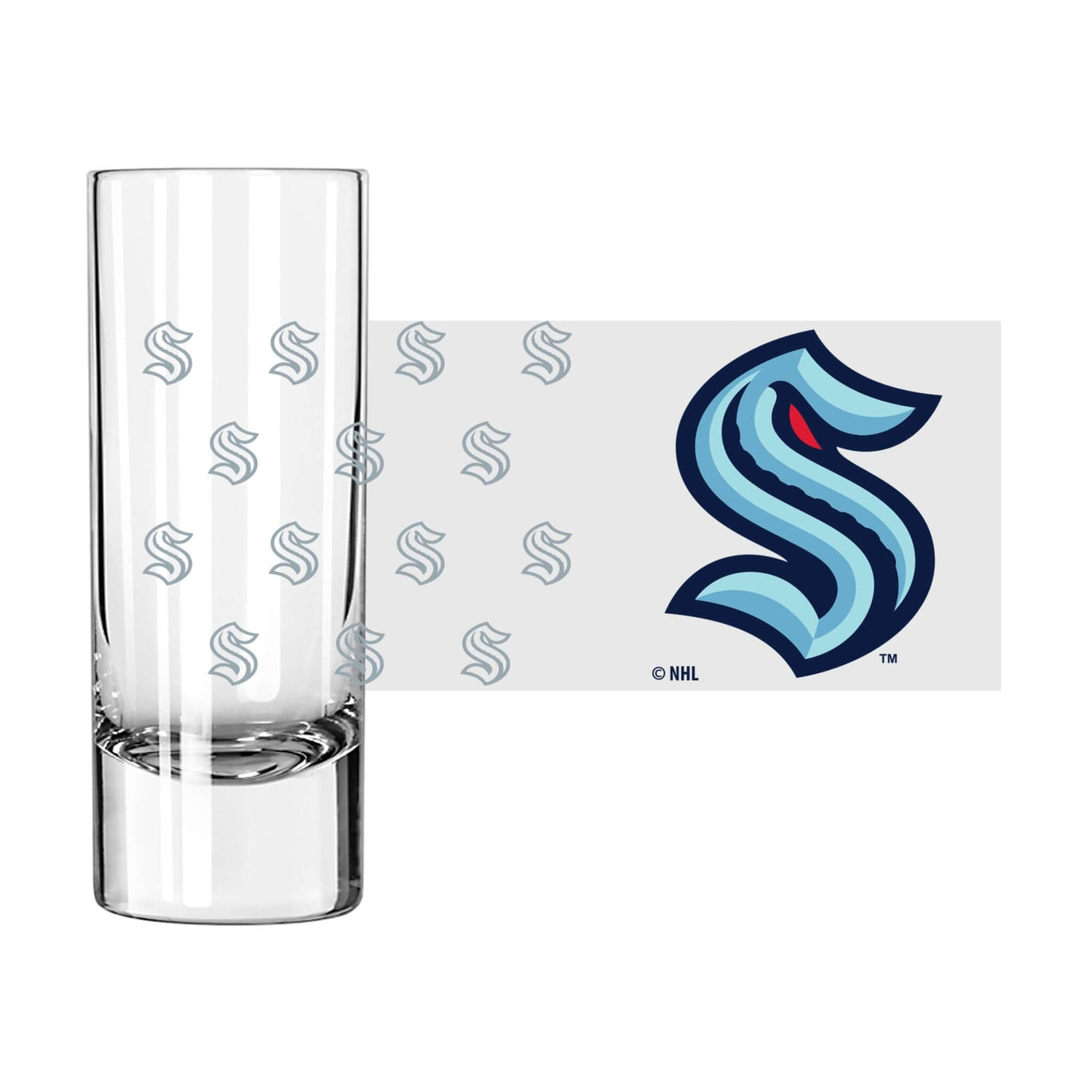 Seattle Kraken 2.5oz Satin Etch Shooter Glass - Logo Brands