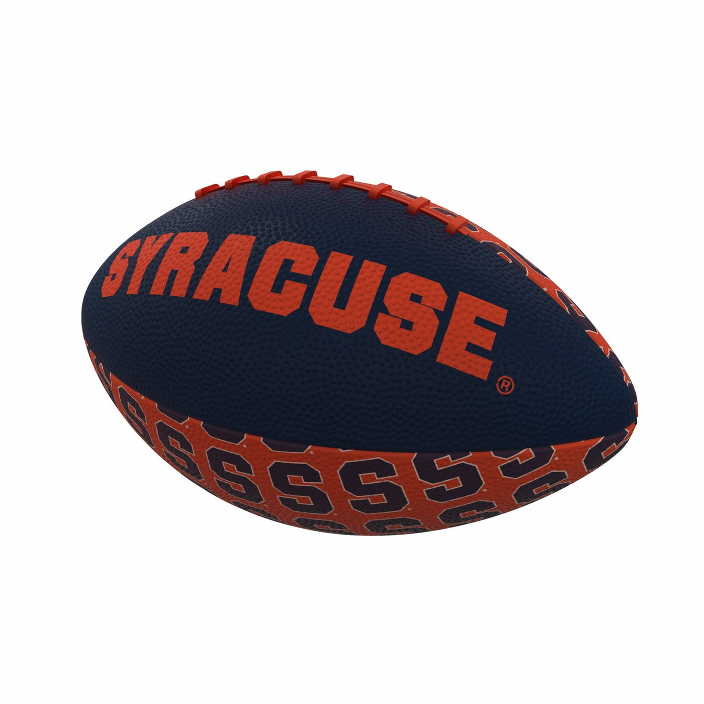 Syracuse Repeating Mini-Size Rubber Football - Logo Brands