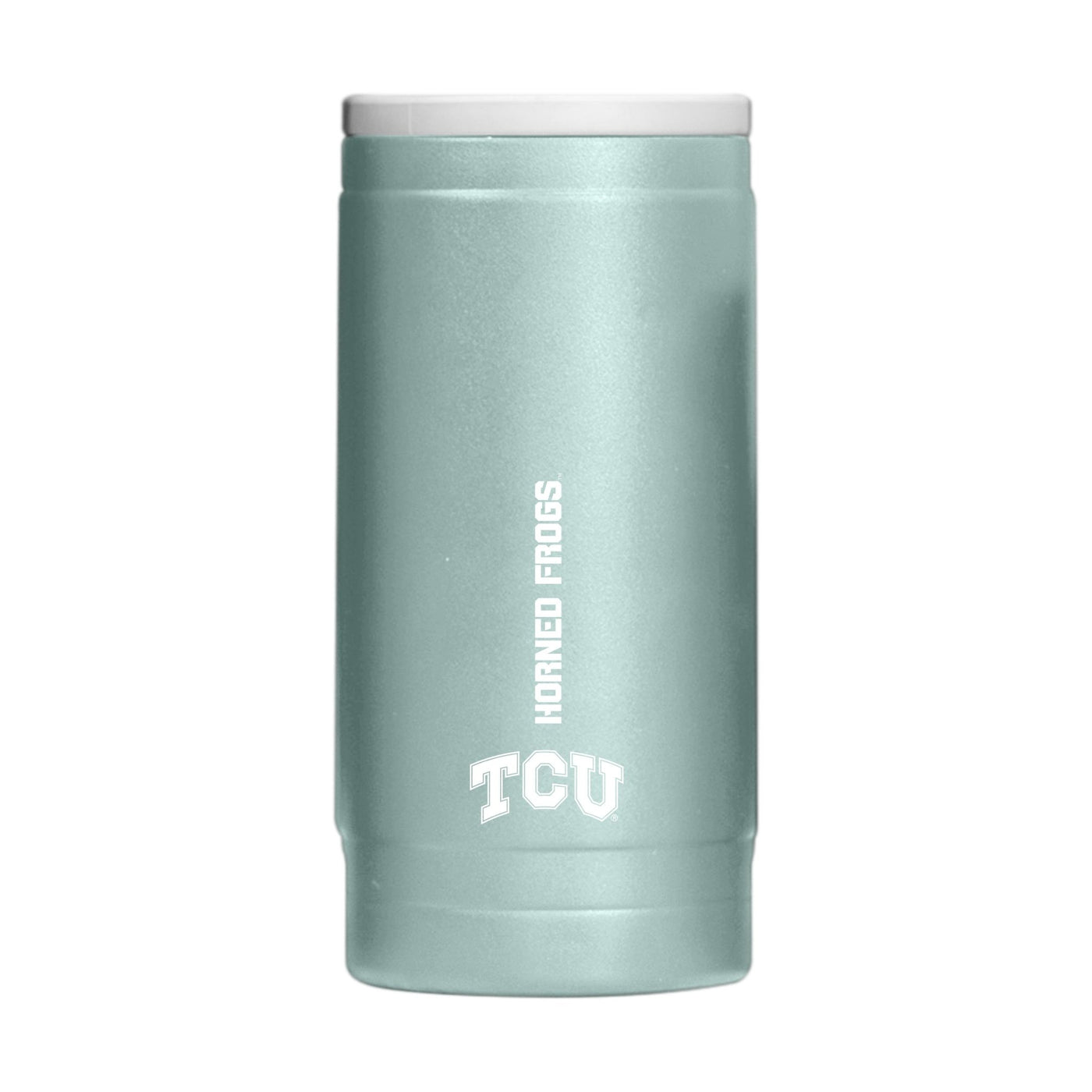 TCU 12oz Verticle Powdercoat SlimCan Coolie - Logo Brands