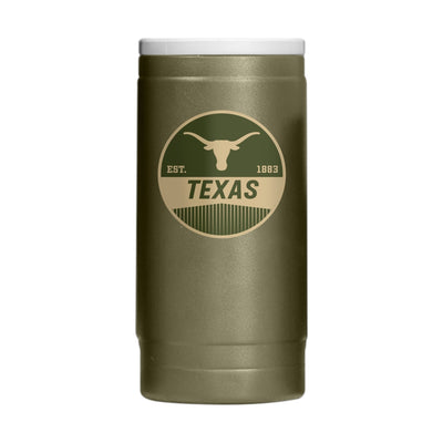 Texas Badge Powder Coat Slim Can Coolie - Logo Brands