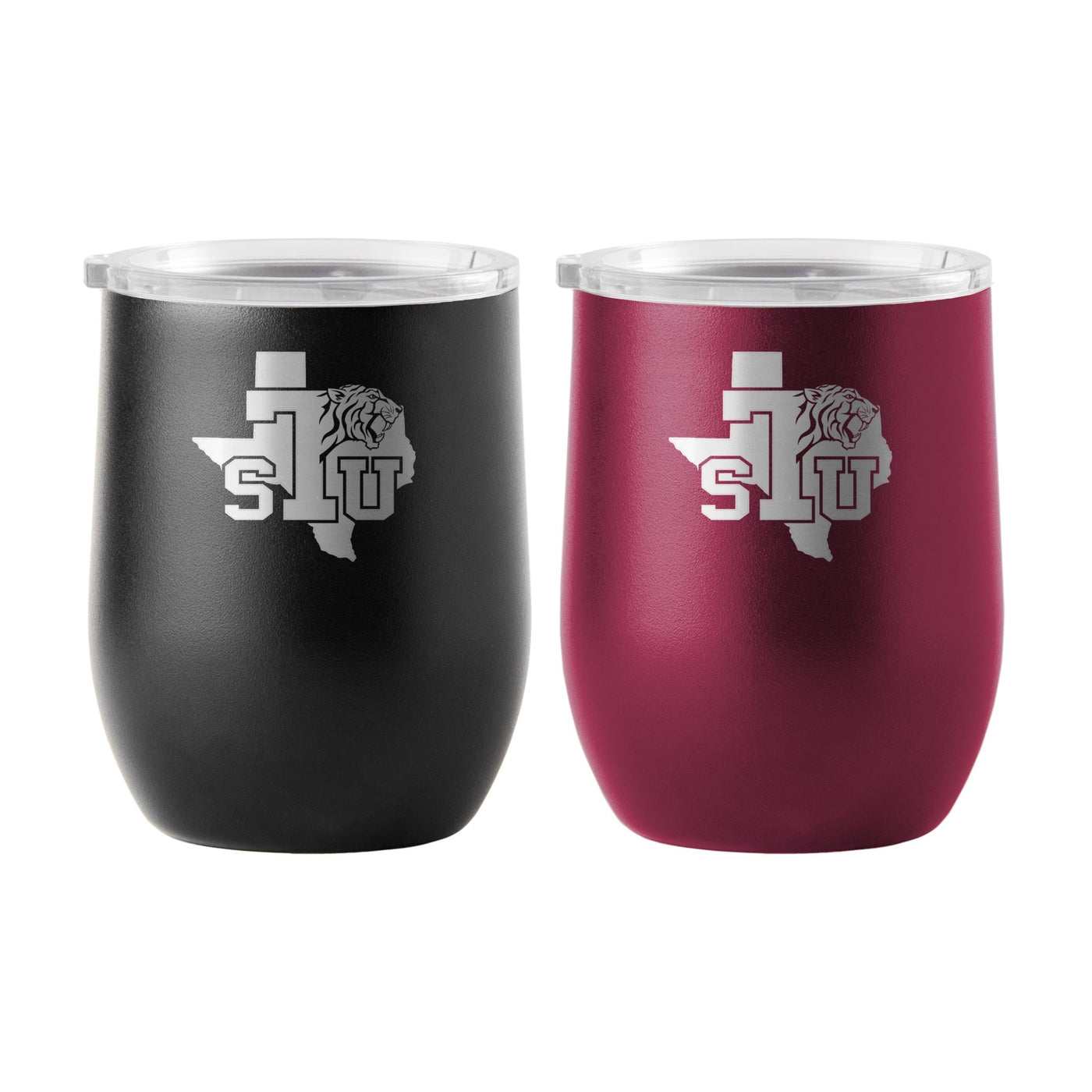 Texas Southern Univ 16oz Yours and Mine Etch Powdercoat Curved Beverage Set - Logo Brands