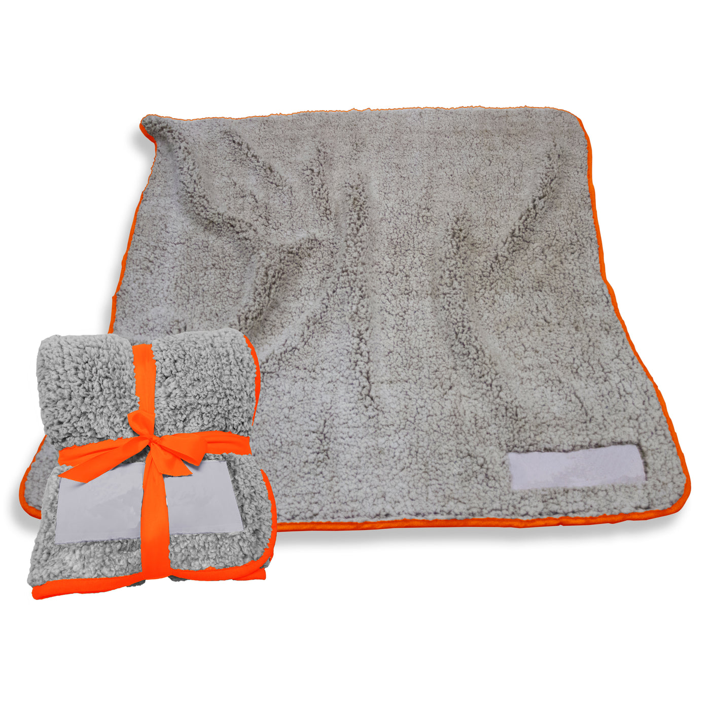 Plain Orange Trim Frosty Fleece