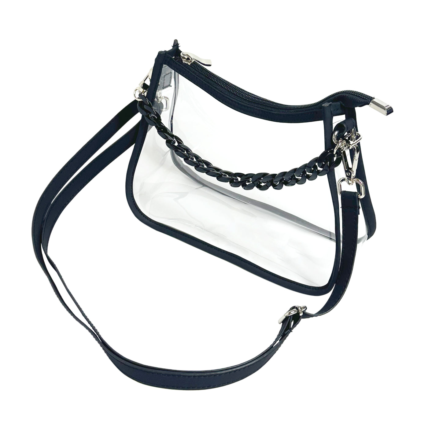 Plain Non Branded Black Mia Clear Purse