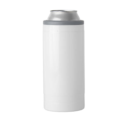 Plain White Slim Can Coolie - Logo Brands