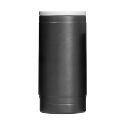 Plain Black 12oz Powder Coat Slim Can Coolie - Logo Brands