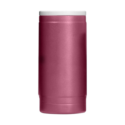 Plain Maroon 12oz Powder Coat Slim Can Coolie - Logo Brands