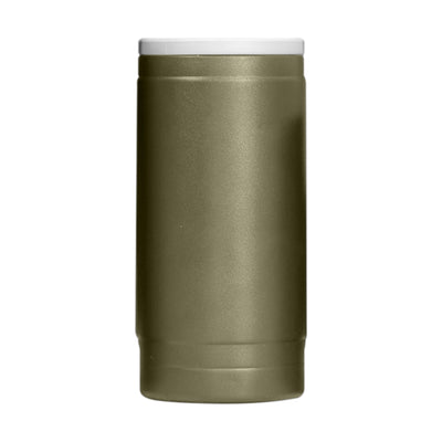 Plain 12oz Olive Powder Coat Slim Can Coolie - Logo Brands