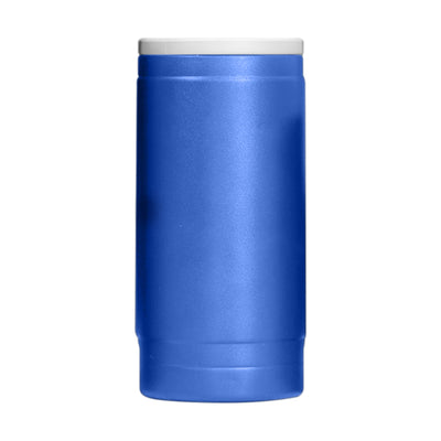 Plain Royal 12oz Powder Coat Slim Can Coolie - Logo Brands
