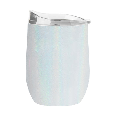 Plain 16oz White Iridescent Curved Beverage - Logo Brands