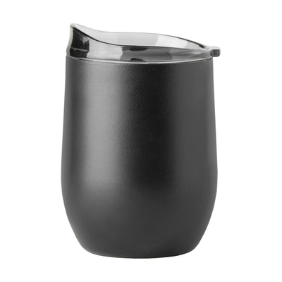 Plain Black 16oz Powder Coat Curved Beverage - Logo Brands
