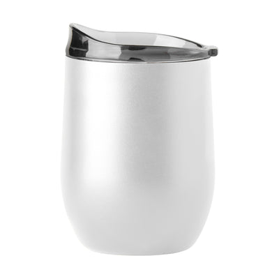 Plain White 16oz Powder Coat Curved Beverage - Logo Brands