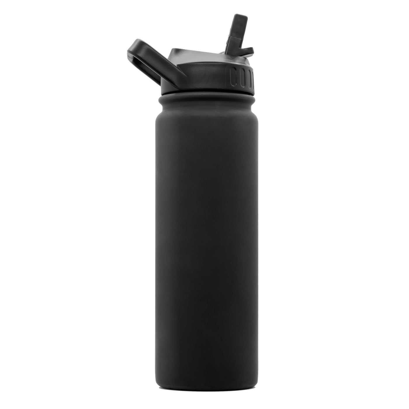 Plain Black 24oz Soft Touch Dbl Wall Bottle - Logo Brands