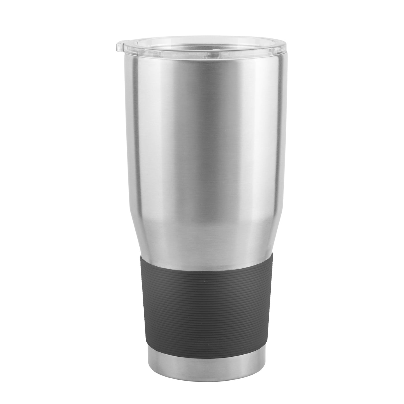 Plain 30oz Silver Tumbler with Black Sleeve