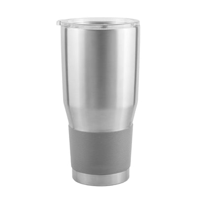 Plain 30oz Silver Tumbler with Gray Sleeve - Logo Brands