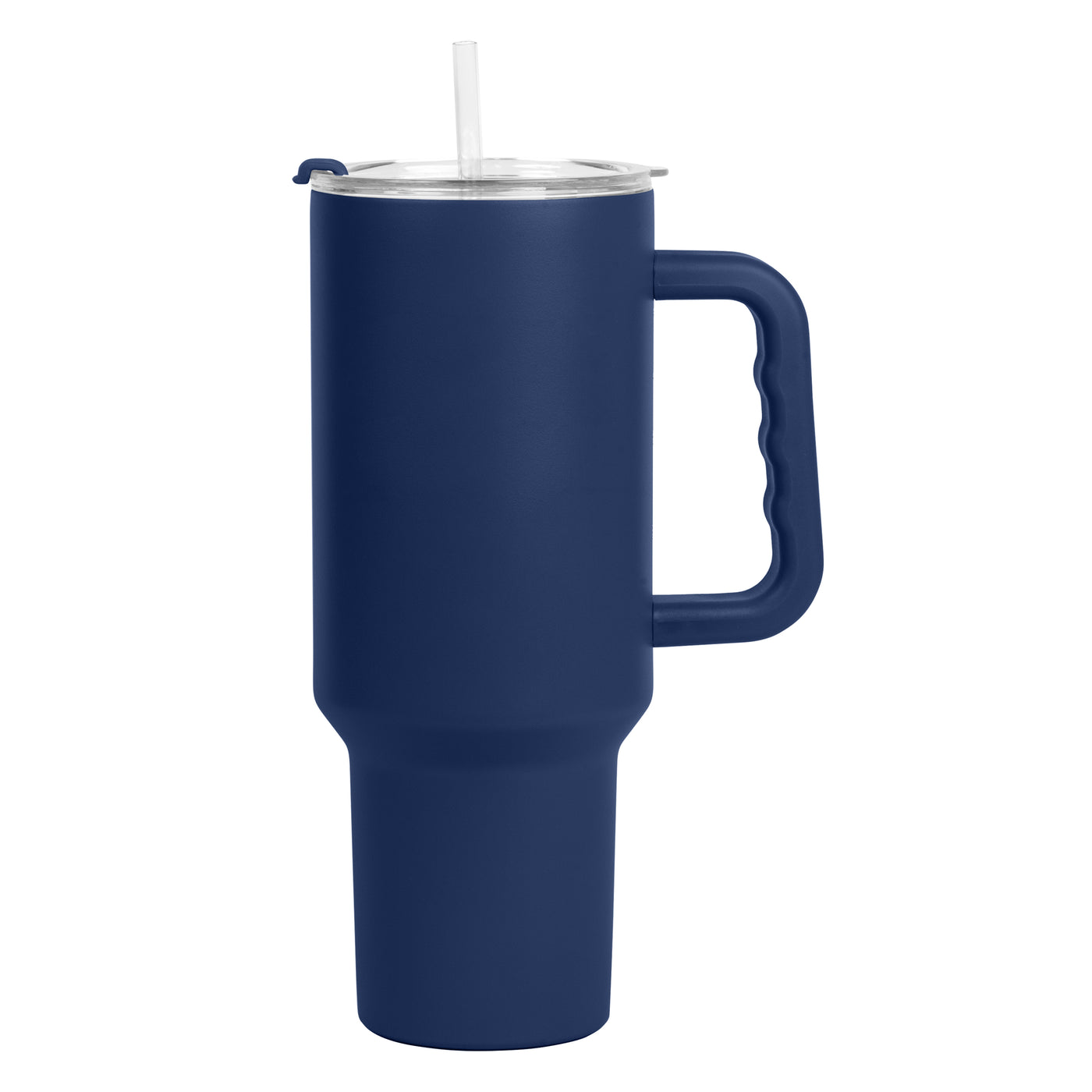 Plain Navy 40oz Powder Coat Tumbler w/ Color Handle