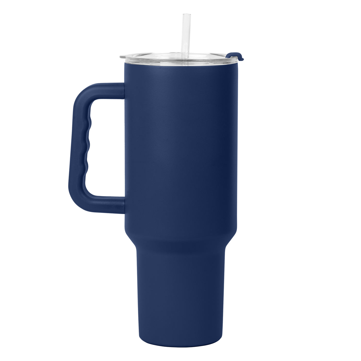 Plain Navy 40oz Powder Coat Tumbler w/ Color Handle