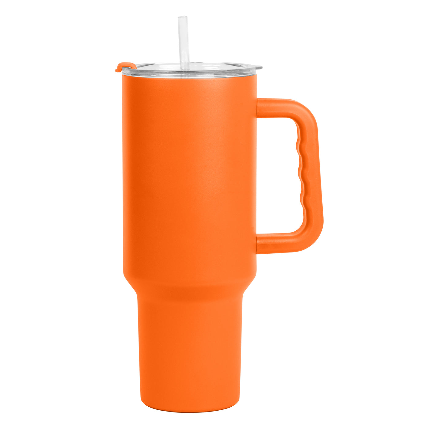 Plain Orange 40oz Powder Coat Tumbler w/ Color Handle