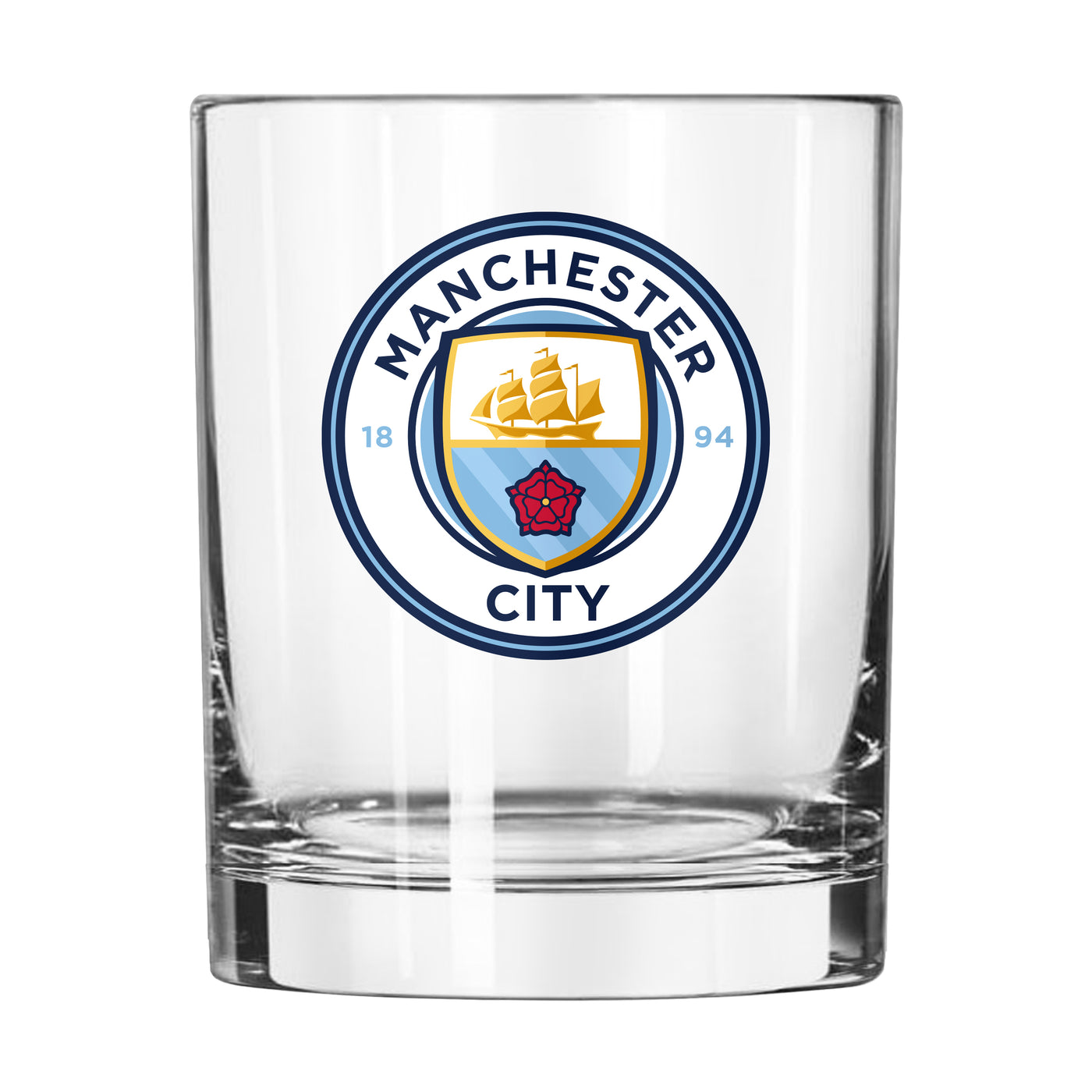 Manchester City F.C. 14oz Logo Rocks Glass