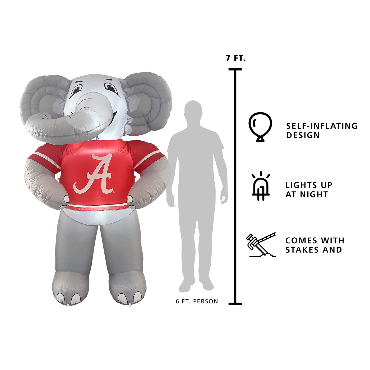 Alabama 7ft Yard Inflatable Mascot - Logo Brands