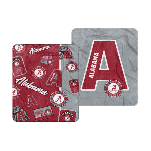 Alabama Dream Weave Throw blanket by Logo Brands, 50x60 inches, soft woven fabric with Alabama team logo design for fans.