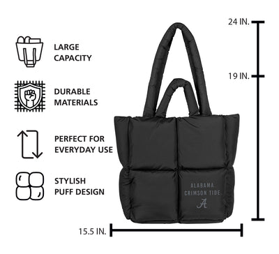 Alabama Black Puff Tote