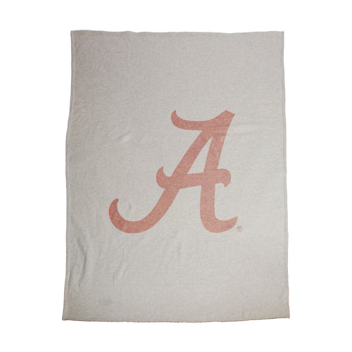 Alabama oversized logo sublimated sweatshirt blanket by Logo Brands, featuring the team’s logo and vibrant team colors.