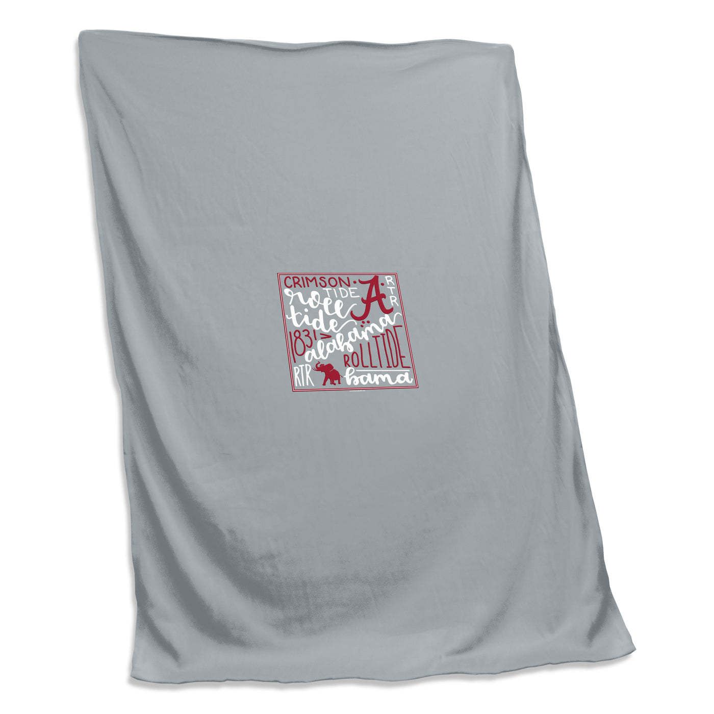 Alabama Bama Stuff Two Color Gray Sweatshirt Blanket (Screened)