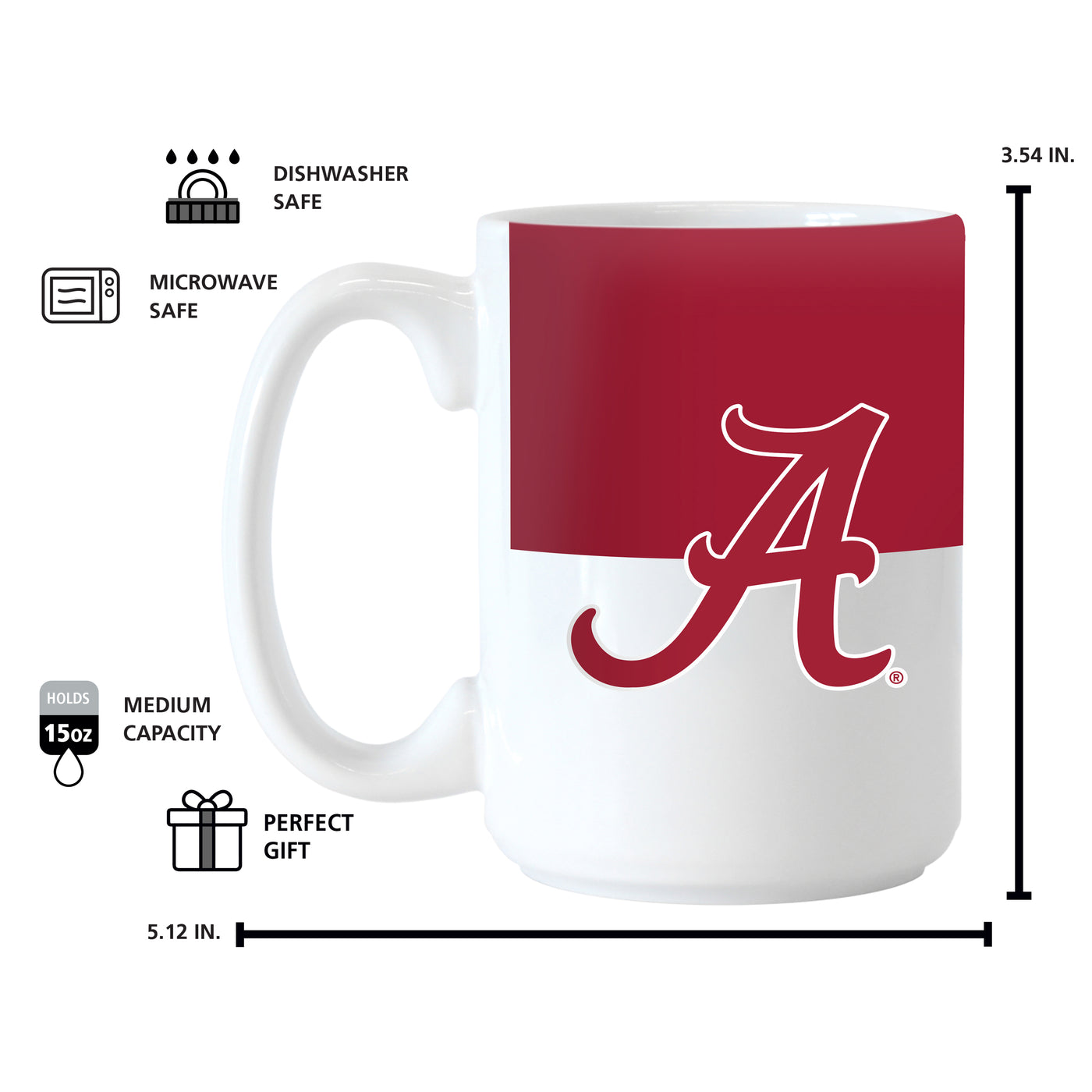 Alabama 15oz Colorblock Sublimated Mug
