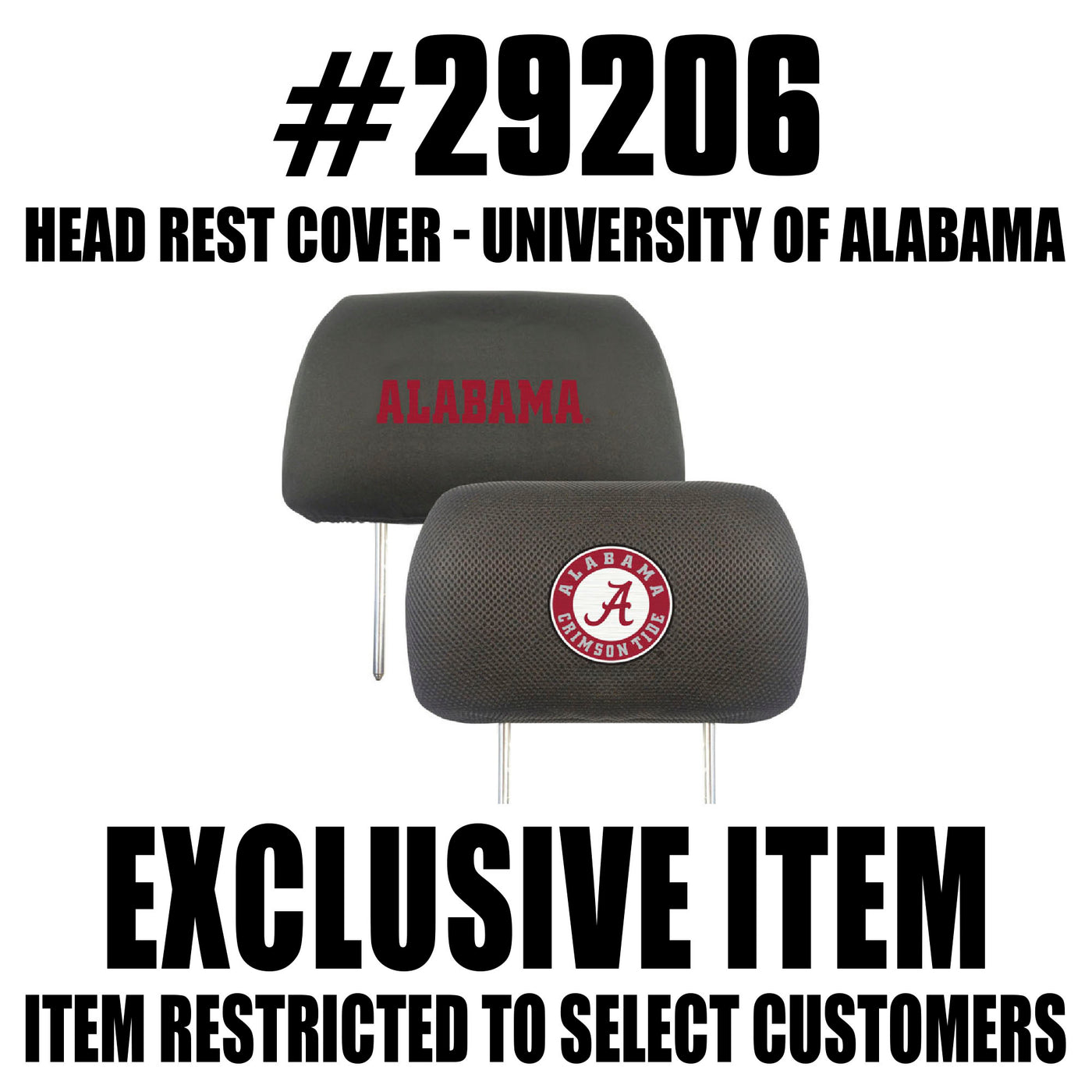 University of Alabama Head Rest Cover