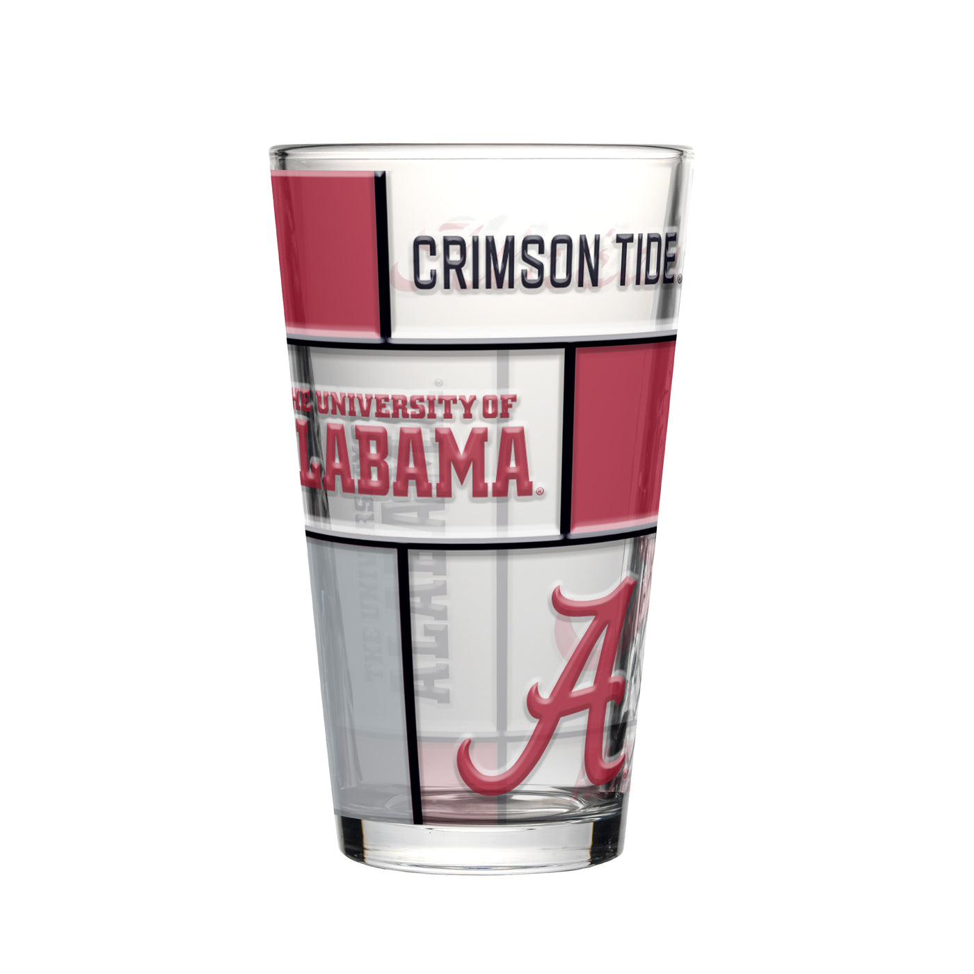 Alabama 16oz Quilted Stained Pint Glass