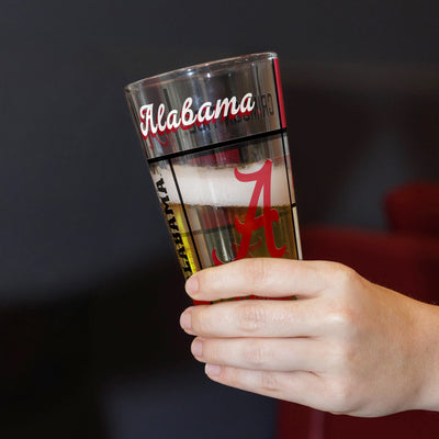 Alabama 16oz Quilted Stained Pint Glass
