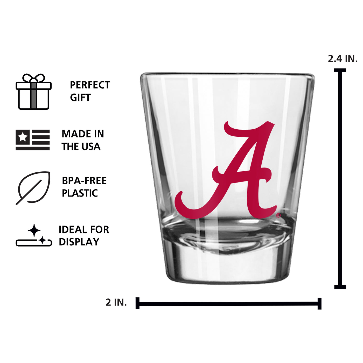 Alabama 2oz Gameday Shot Glass