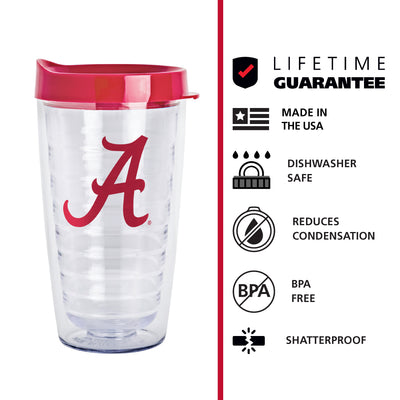 Alabama 16oz Flipside Dbl Wall Clear Tumbler