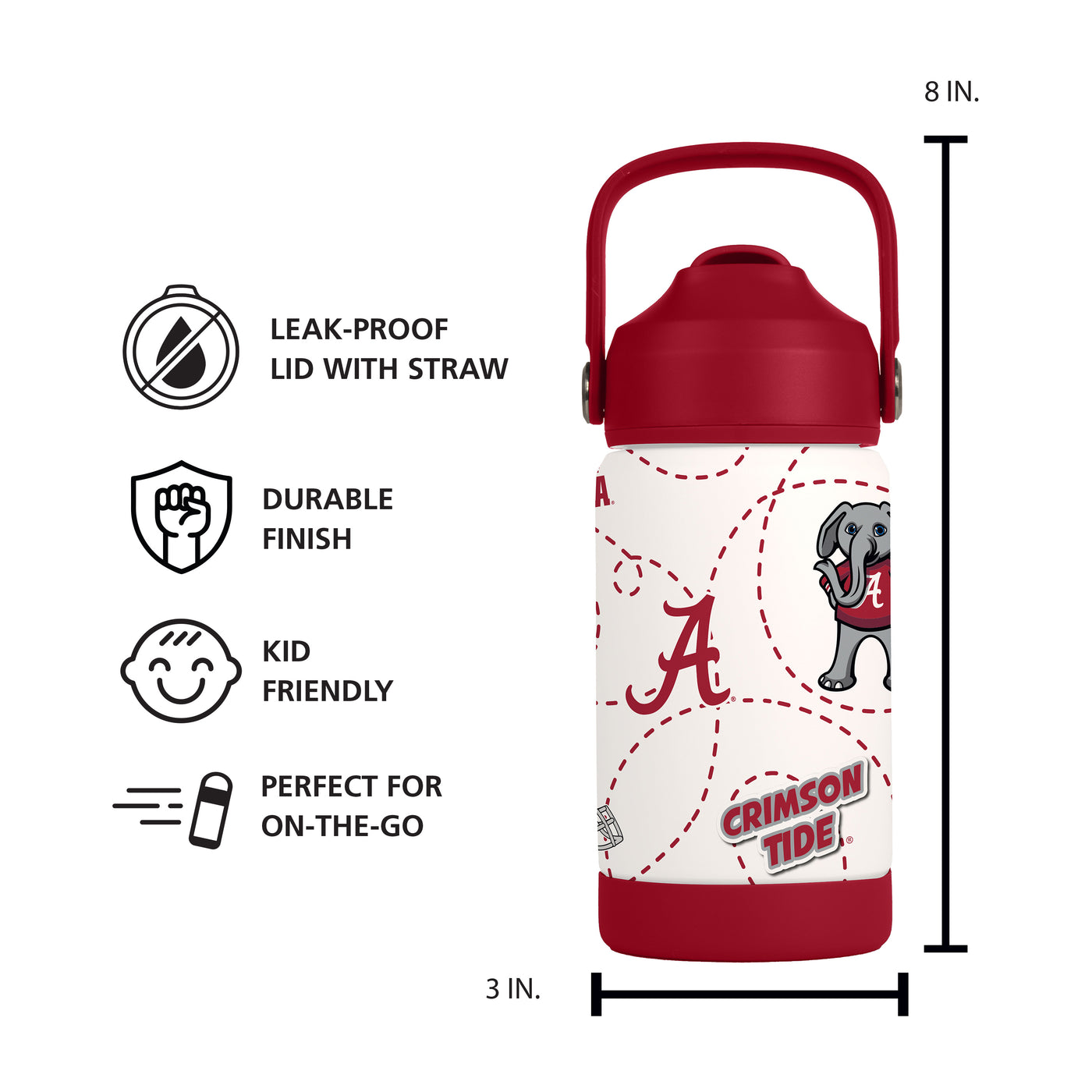 Alabama 12oz Mascot SS Kids Bottle