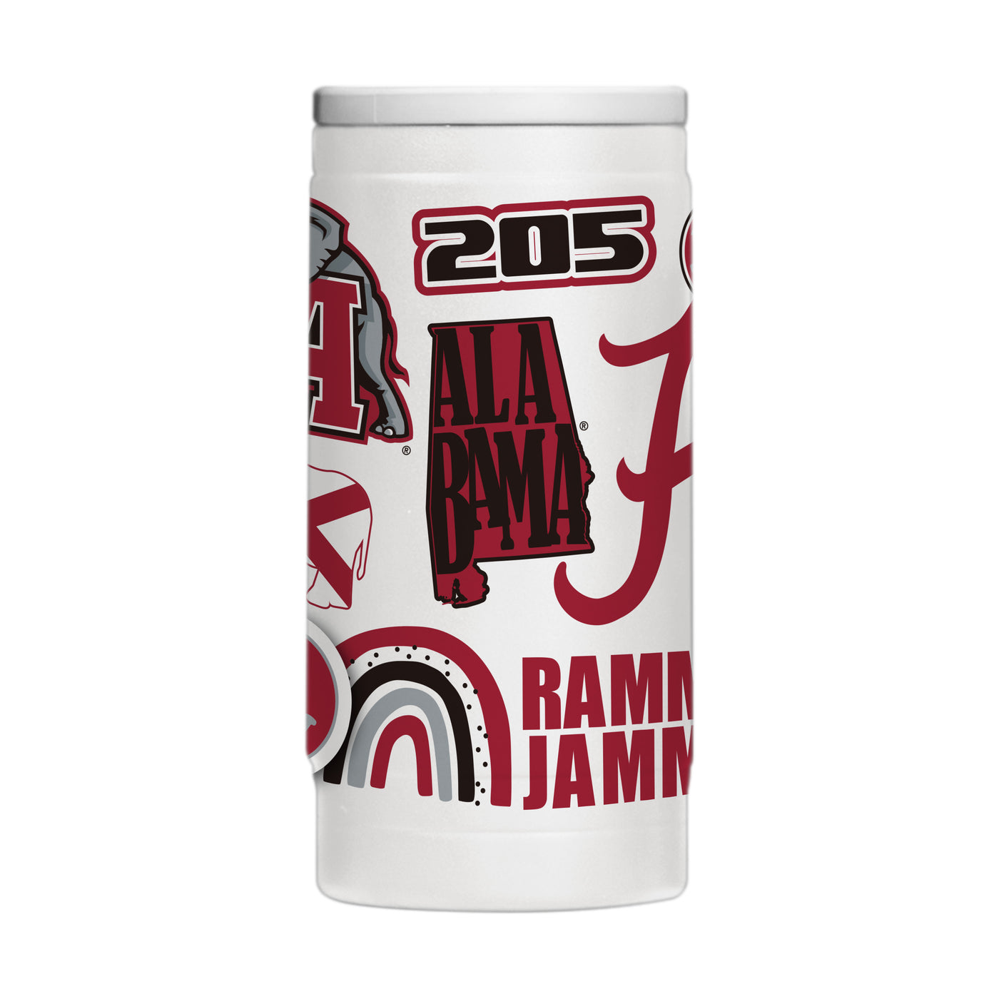 Alabama 12oz Native Powder Coat Slim Can Coolie